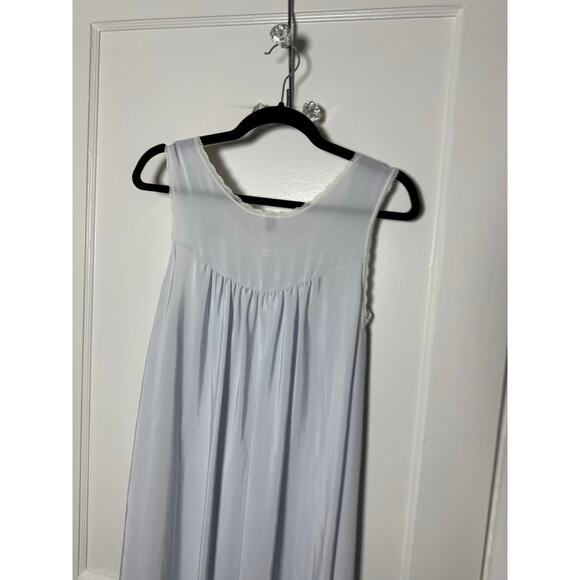 VTG Eve Stillman Embroidered Lace Granny Light Blue Cottage Nightgown Dress S - Picture 8 of 8